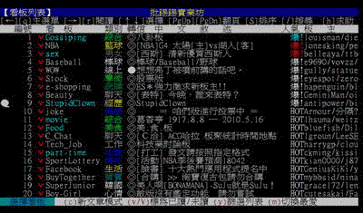 捲動瀏覽PTT的文章