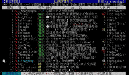 PTT電蝦板的目錄